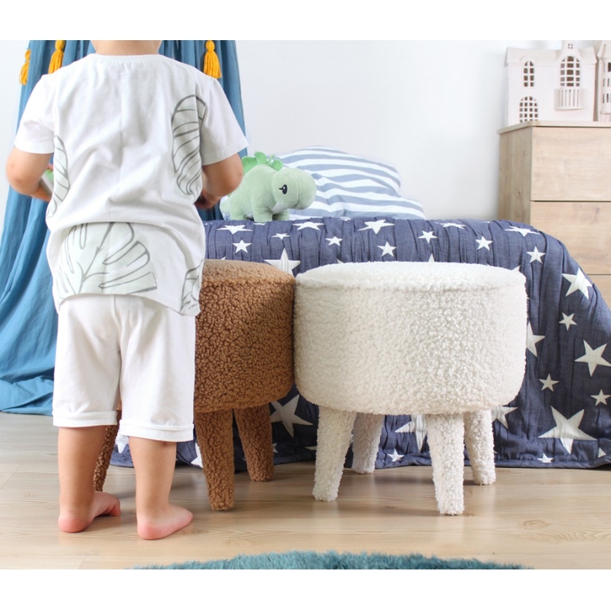 Poef PIXI Ø 38 cm wit