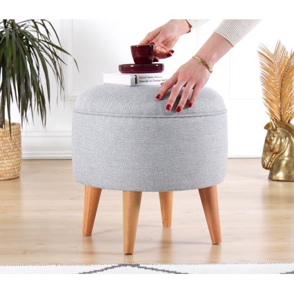 Poef PIXI Ø 40 cm grijs