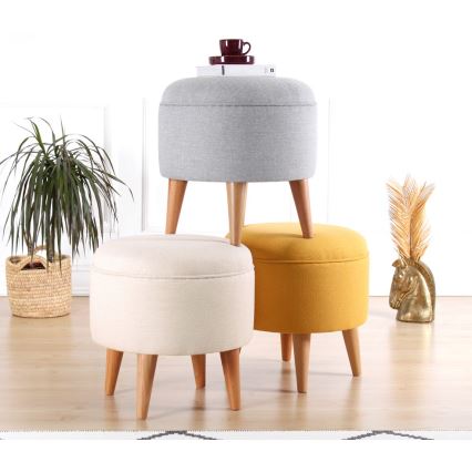 Poef PIXI Ø 40 cm grijs