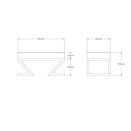 Poef RINA 45x90 cm bruin