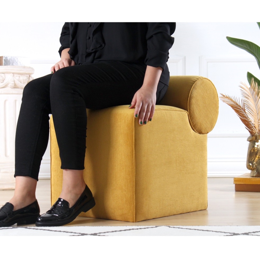 Poef TIKI 47x45 cm geel