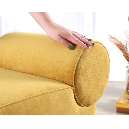 Poef TIKI 47x45 cm geel