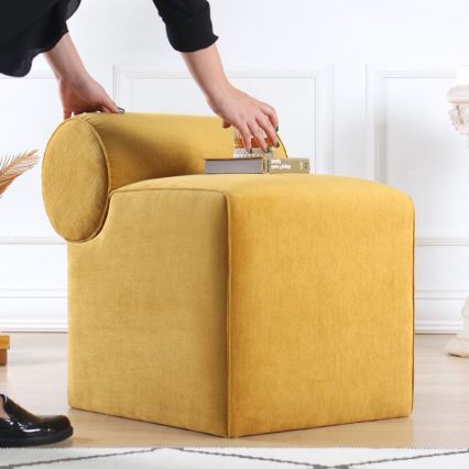 Poef TIKI 47x45 cm geel