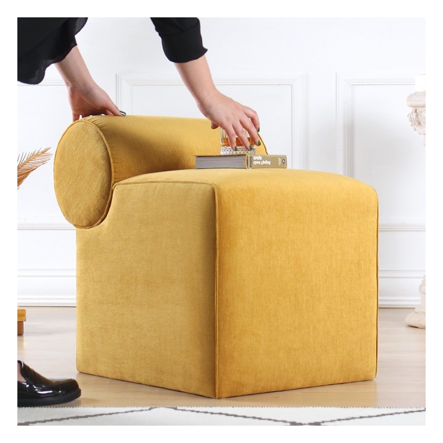 Poef TIKI 47x45 cm geel