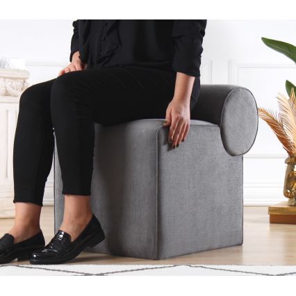 Poef TIKI 47x45 cm grijs