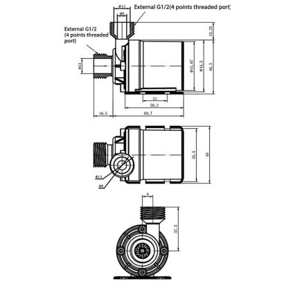 Pomp 24V 800 l/uur