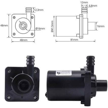 Pomp 6–12 V, 700 l/uur
