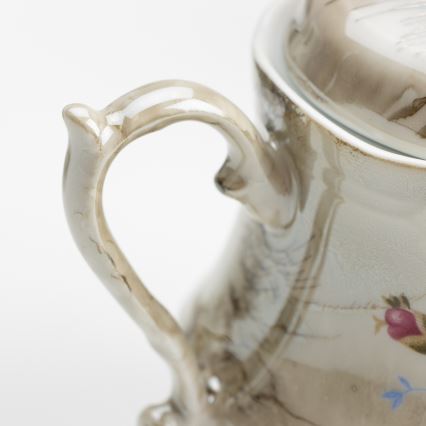 Porselein Thee set marmer bruin roze
