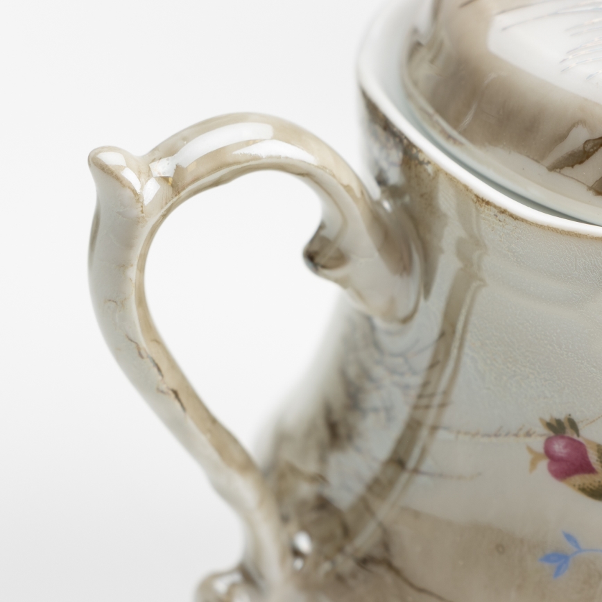 Porselein Thee set marmer bruin roze