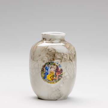 Porselein vaas 12,5x9 cm bruin genaden