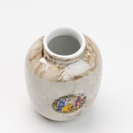 Porselein vaas 12,5x9 cm bruin genaden