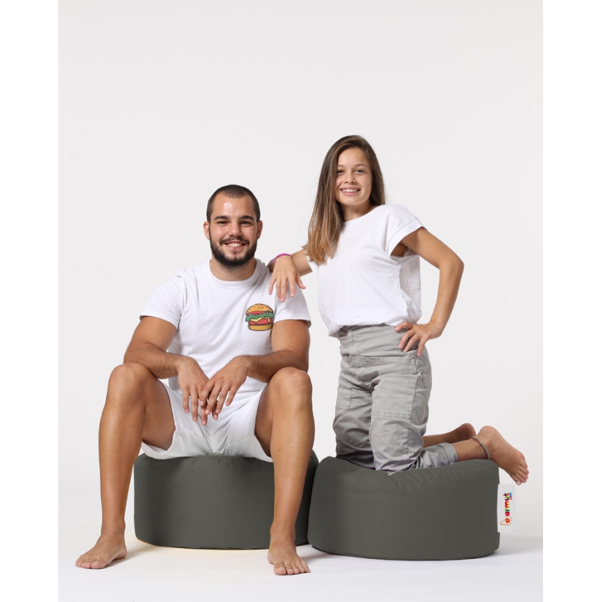 Pouffe 55 cm grijs