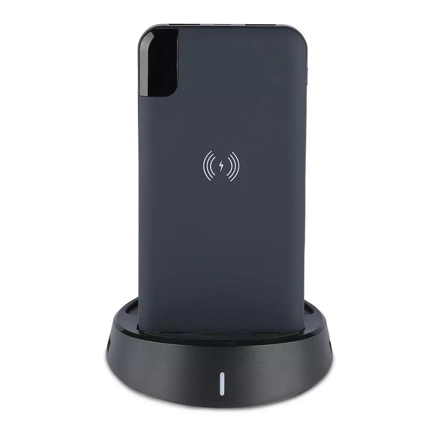 Power Bank 8000mAh/3,7V draadloos oplaadbaar met docking station blauw