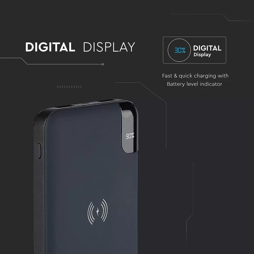 Power Bank 8000mAh/3,7V draadloos oplaadbaar met docking station blauw