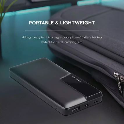 Power Bank met display 10000mAh/3,7V zwart