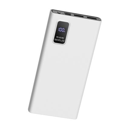 Power Bank met LED display Stroom Levering 10000 mAh 3,7V wit