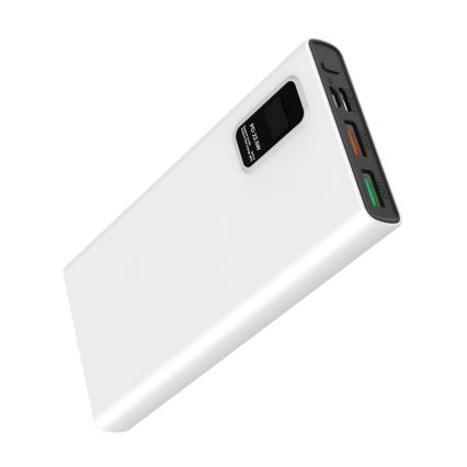 Power Bank met LED display Stroom Levering 10000 mAh 3,7V wit