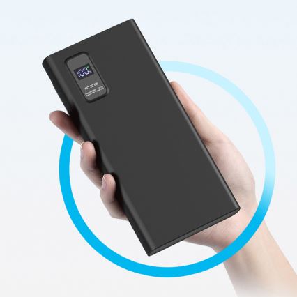 Power Bank met LED display Stroom Levering 10000 mAh 3,7V zwart