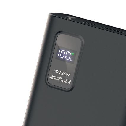 Power Bank met LED display Stroom Levering 20000 mAh 3,7V zwart