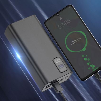 Power Bank met LED display Stroom Levering 30000 mAh 3,7V zwart