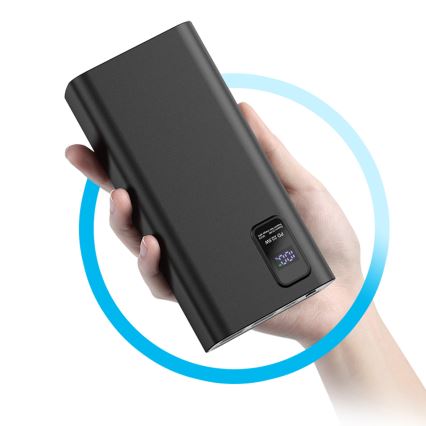 Power Bank met LED display Stroom Levering 30000 mAh 3,7V zwart