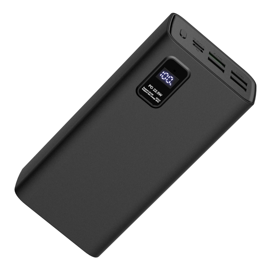 Power Bank met LED display Stroom Levering 30000 mAh 3,7V zwart