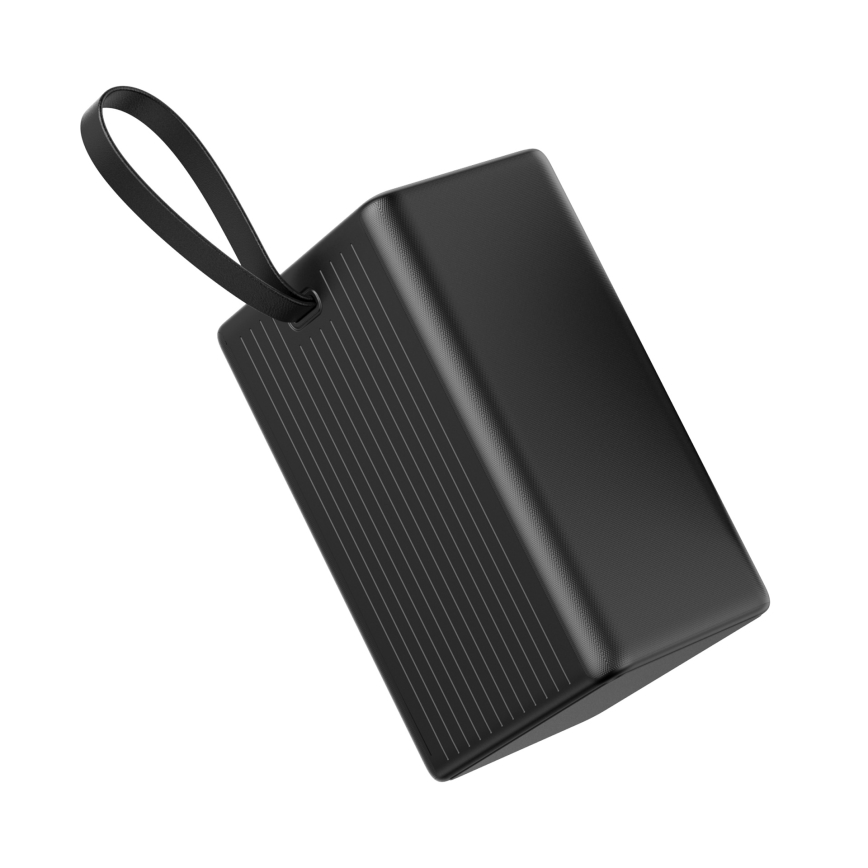 Powerbank 80000 mAh 20W Power Delivery 4xUSB-A + 2xUSB-C met LED Zaklamp met haak en magneet en USB-C kabel 1m zwart