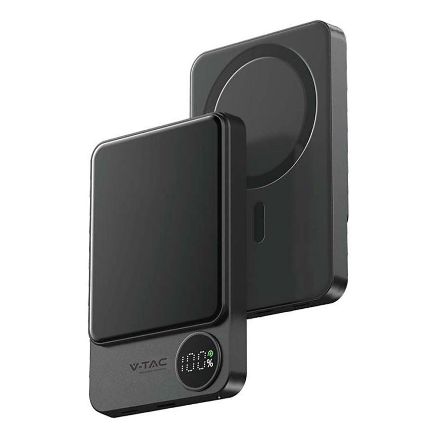 Powerbank met display en draadloos opladen Power Delivery 10000mAh/20W/5V zwart