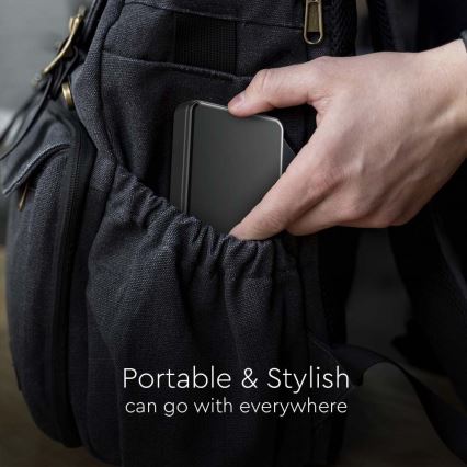 Powerbank met display en draadloos opladen Power Delivery 5000mAh/20W/5V zwart