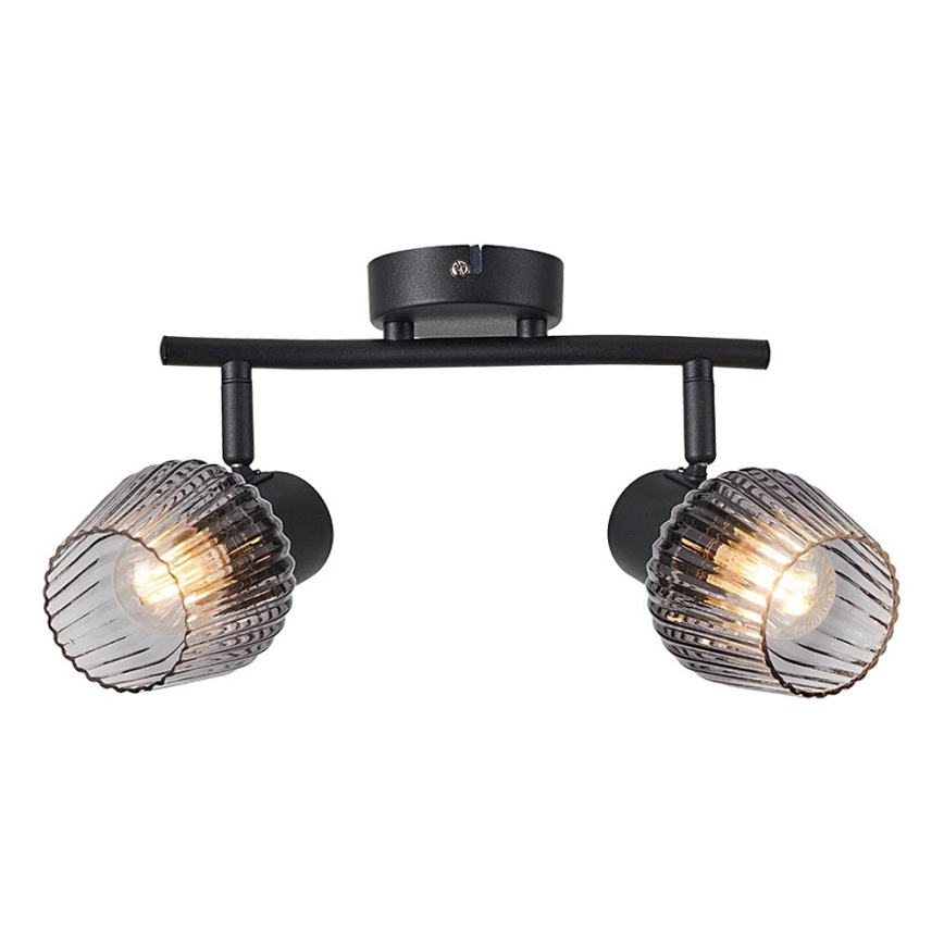 Prezent 14101 - Spot OASIS 2xE27/60W/230V zwart/gerookt
