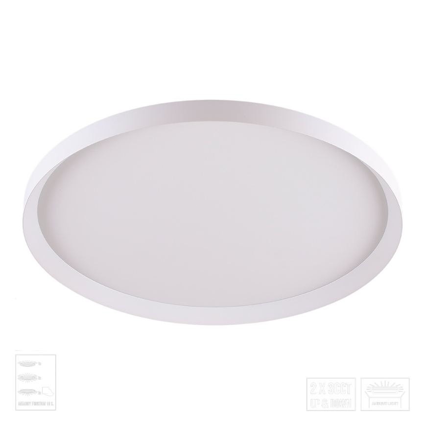 Prezent 17310 - LED-plafondlamp ADRA LED/42W/230V + LED/13W 3000/4000/6000K Ø 48,5 cm wit