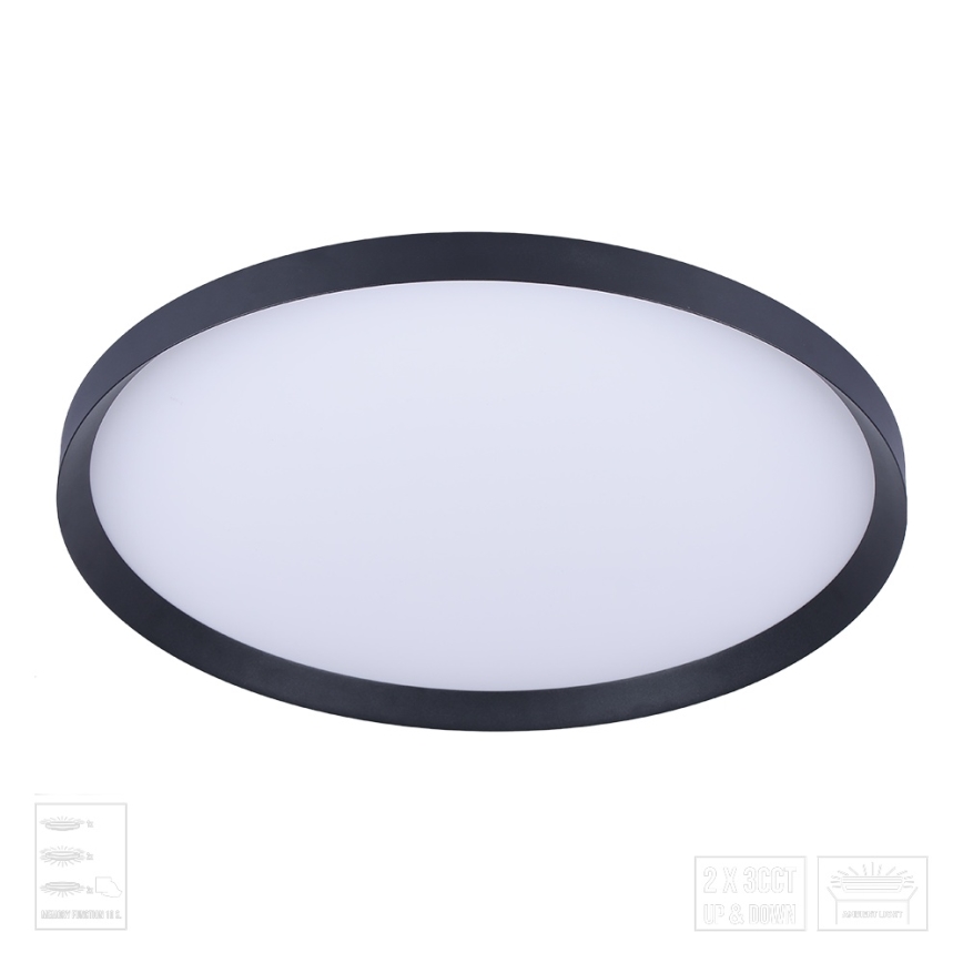 Prezent 17311 - LED plafondlamp ADRA LED/42W/230V + LED/13W 3000/4000/6000K Ø 48,5 cm zwart