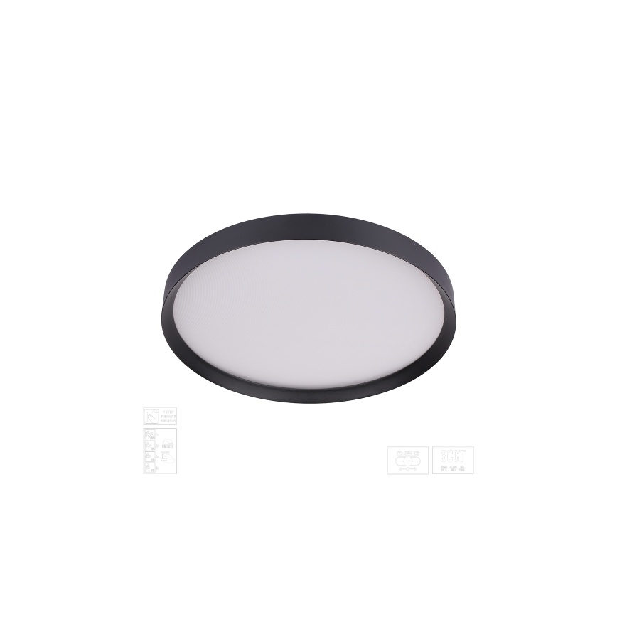 Prezent 17315 - Dimbare LED-plafondlamp MAYSA LED/42W/230V 3000/4000/6000K Ø 48,5 cm zwart