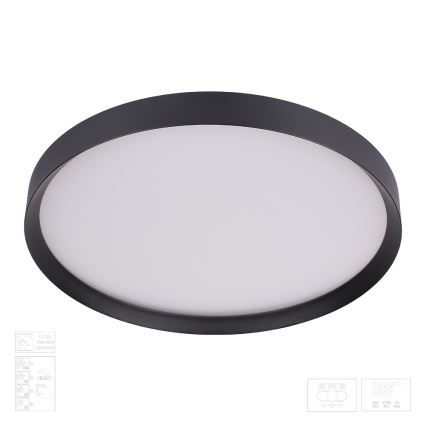 Prezent 17317 - Dimbare LED-plafondlamp MAYSA LED/72W/230V 3000/4000/6000K Ø 77 cm zwart