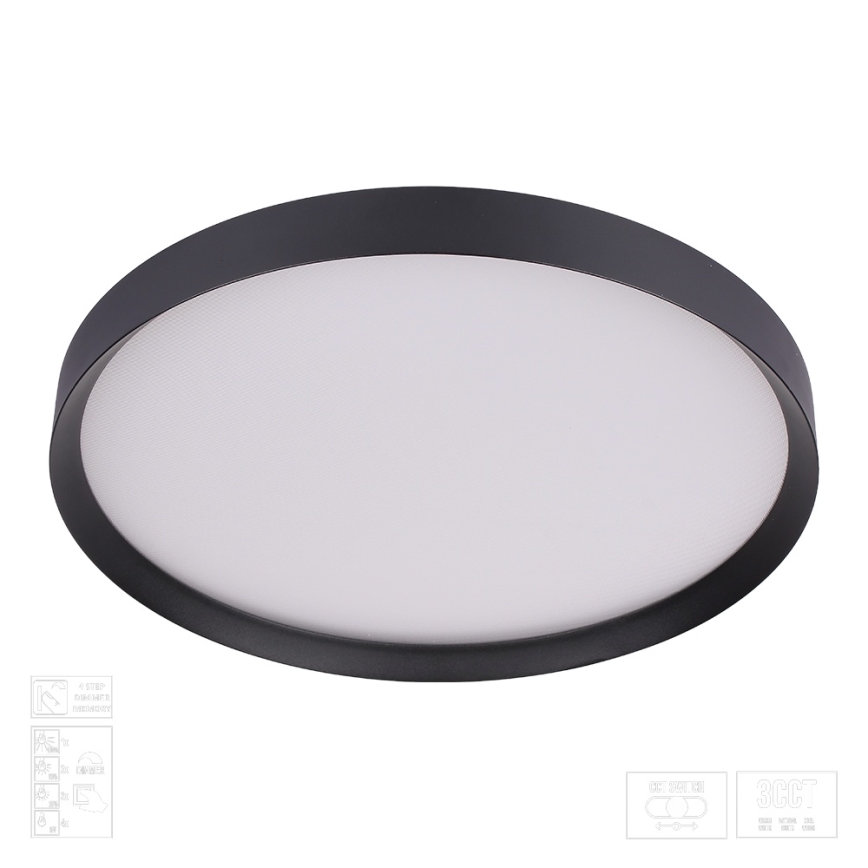Prezent 17317 - Dimbare LED-plafondlamp MAYSA LED/72W/230V 3000/4000/6000K Ø 77 cm zwart