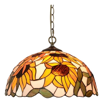 Prezent 238 - Tiffany-kroonluchter met ketting, 2xE27/60W/230V