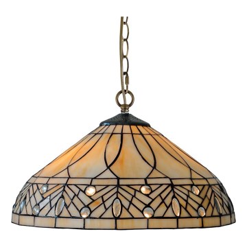 Prezent 241 - Tiffany-kroonluchter aan ketting 2xE27/60W/230V
