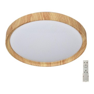 Prezent 71330 - LED dimbare plafondlamp WOODEN LED/33W/230V 3000-6500K + afstandsbediening