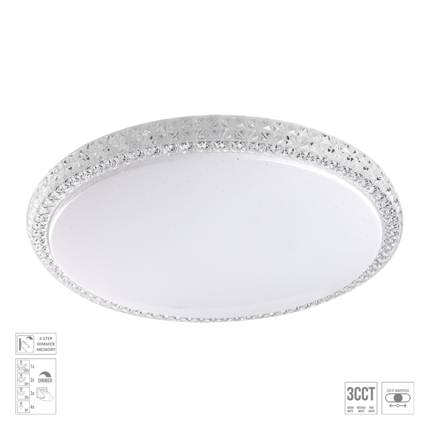 Prezent 71340 - Dimbare LED-plafondlamp AMBIA LED/40W/230V 3000/4000/6500K Ø 49,5 cm helder