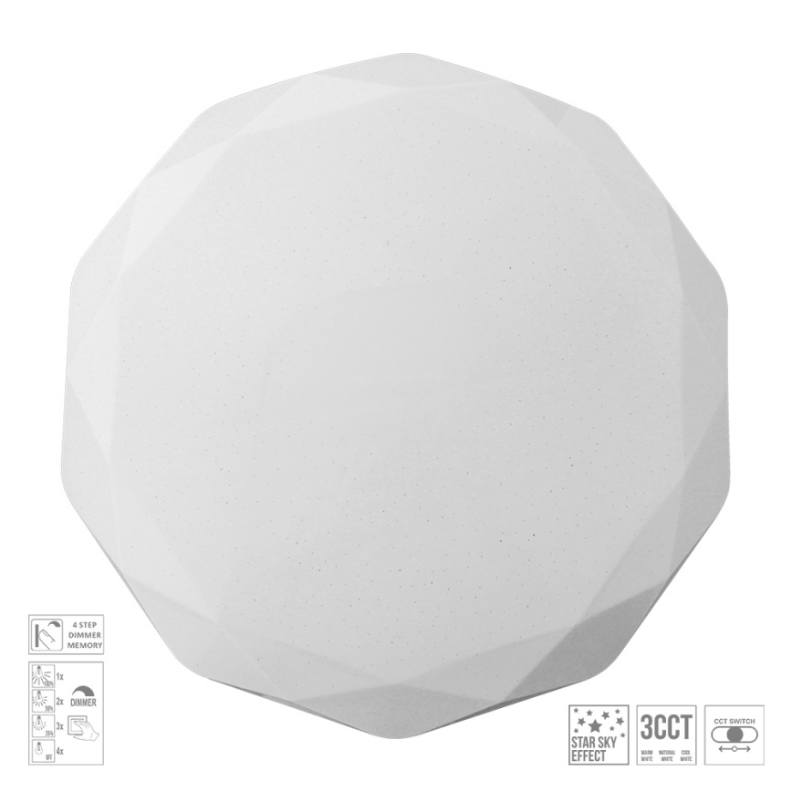 Prezent 71343 - IRIDIO dimbare LED-plafondlamp 40W/230V 3000/4000/6500K Ø 49,5 cm wit