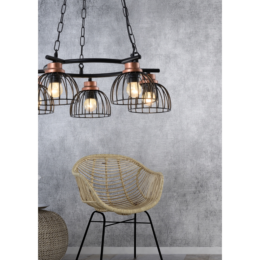Prezent 75466 - Hanglamp aan ketting BASKET 5xE27/60W/230V