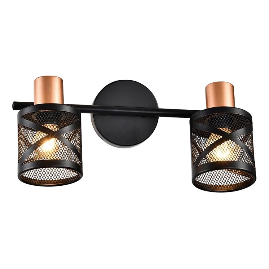 Prezent 75468 - Wandspot ANTARES 2xE14/40W/230V zwart/koper