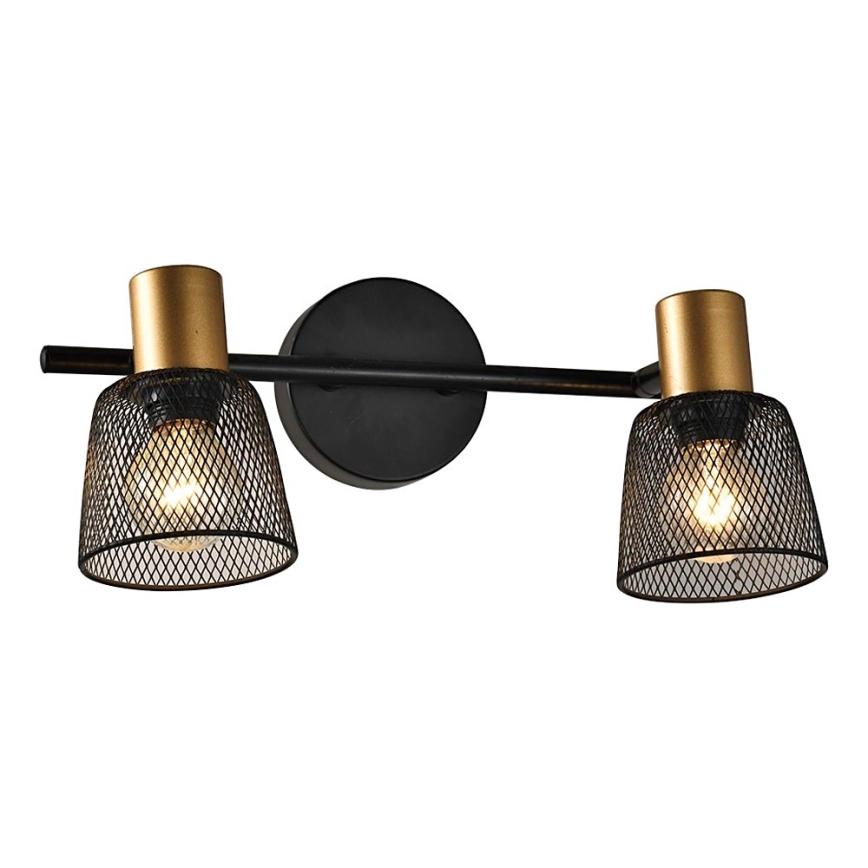 Prezent 75471 - Wandspot DAYTONA 2xE14/40W/230V zwart/goud