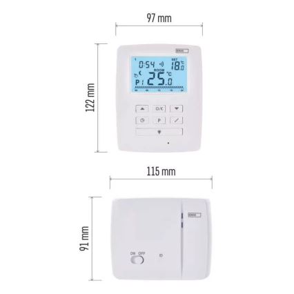 Programmeerbare thermostaat 230V+2xAA