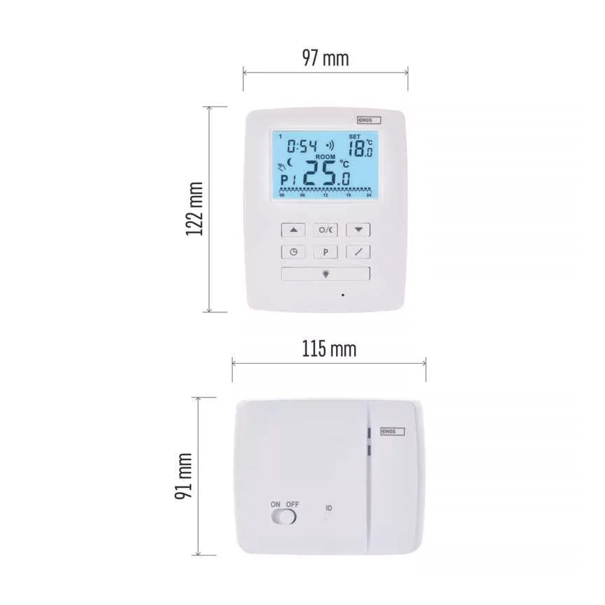 Programmeerbare thermostaat 230V+2xAA