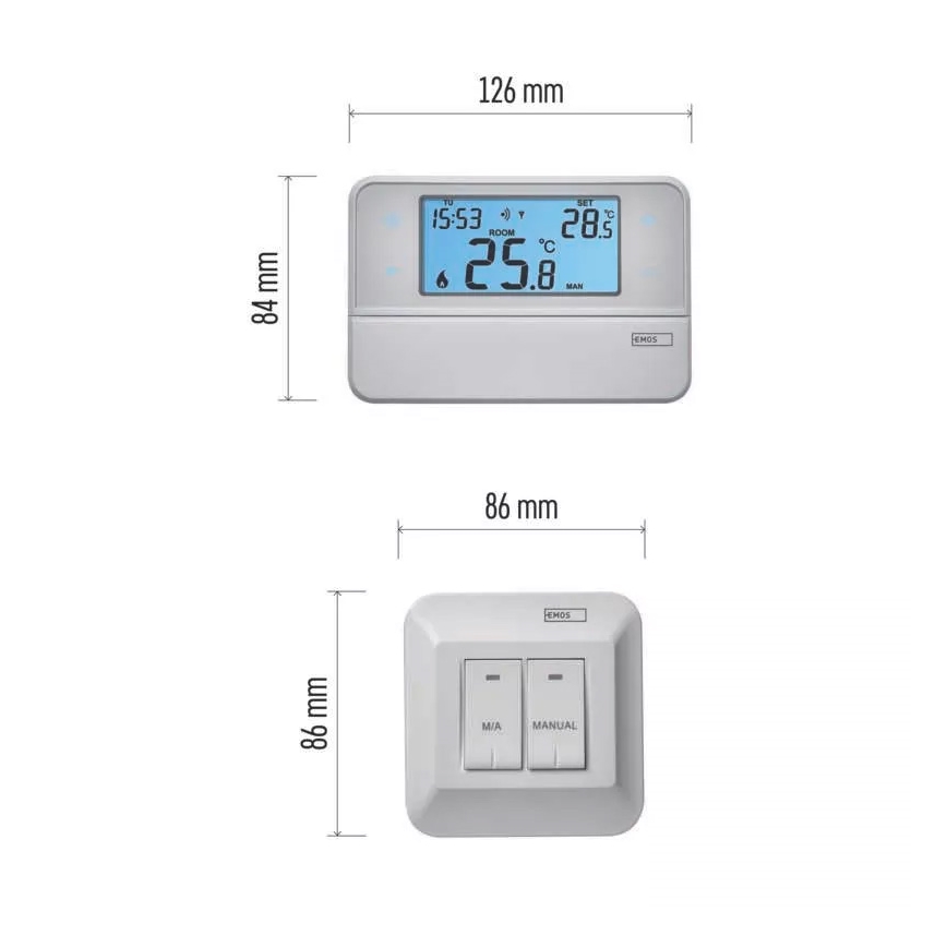 Programmeerbare thermostaat 230V + 2xAA
