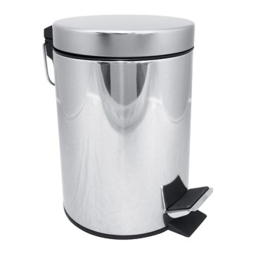 Prullenbak 17x25,5 cm roestvrij staal/zilver