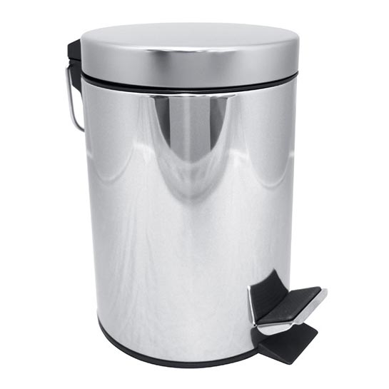 Prullenbak 17x25,5 cm roestvrij staal/zilver