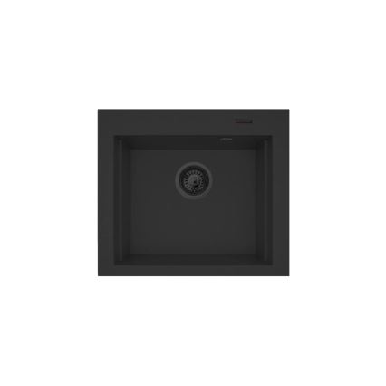 Pyramis 070169001_2 - Keukenspoelbak met snijplank SIROS 57x51,5 cm + granieten/zwart keukenkraan