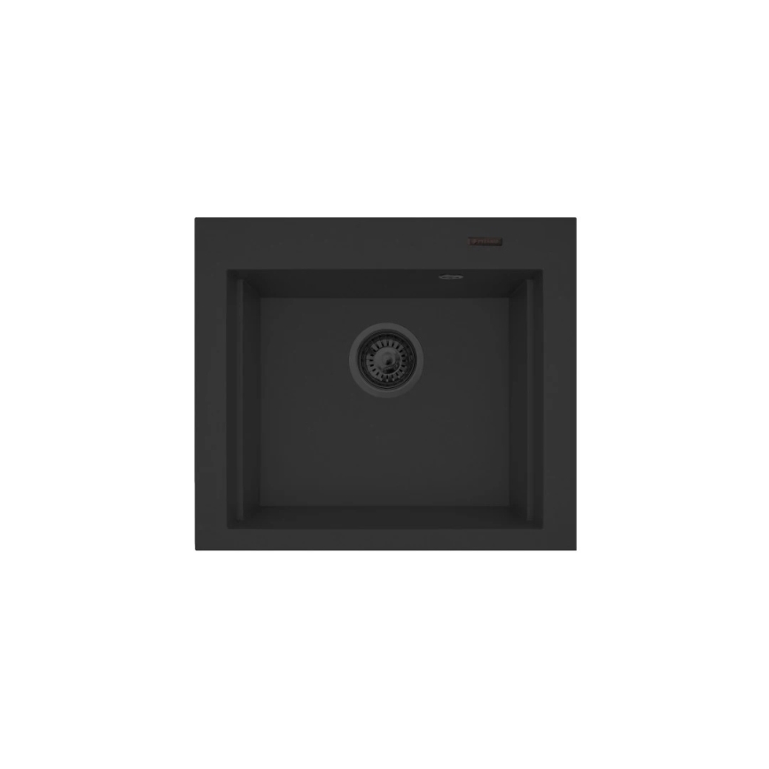 Pyramis 070169001_2 - Keukenspoelbak met snijplank SIROS 57x51,5 cm + granieten/zwart keukenkraan